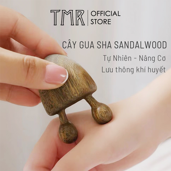 Cây Gua Sha Sandalwood Tự Nhiên, Mát Xa Vùng Mắt, Nâng Cơ Hiệu quả, Chính Hãng TMR