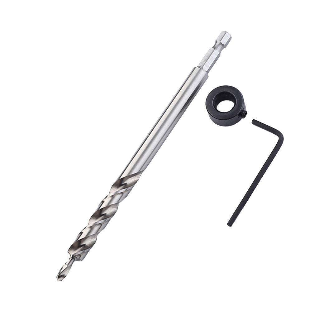 9.5mm HSS Woodworking Oblique Hole Locator Twist Step Drill Bit Hex Shank
