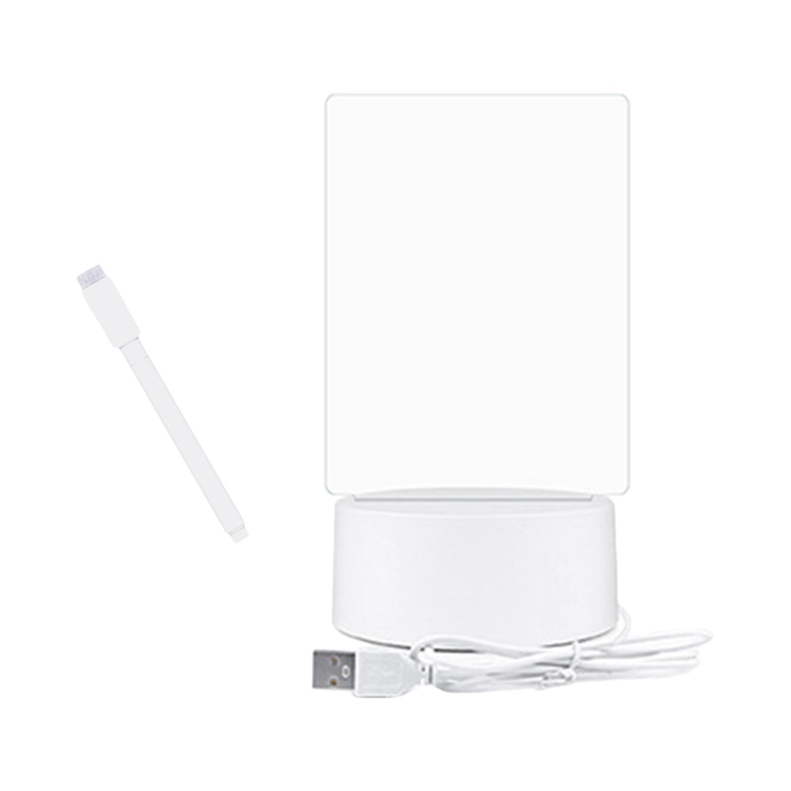 Acrylic Drying Erase Board with Light up USB Glow Memo Board for Cafe Home Office