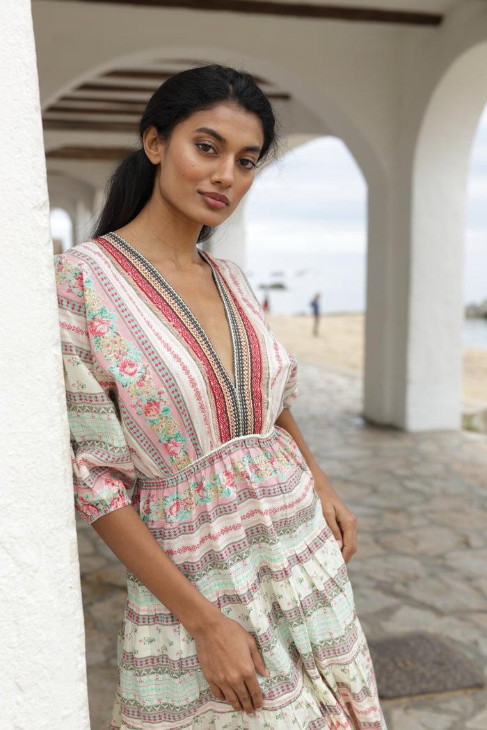 Đầm Boho Thổ Cẩm Cotton Cao Cấp Luna Llena
