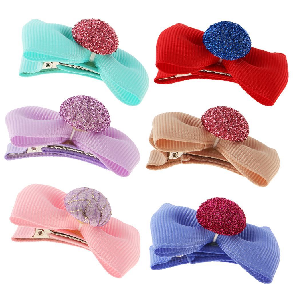 5Pcs Colorful Baby Girl Hair Clip Bows Small Cap Design Alligator Clips Infant Toddler Barrettes Khaki/Red/Pink/Green/Purple/Blue