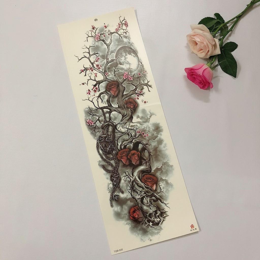 Hình xăm dán kín tay cao cấp màu 17x48cm