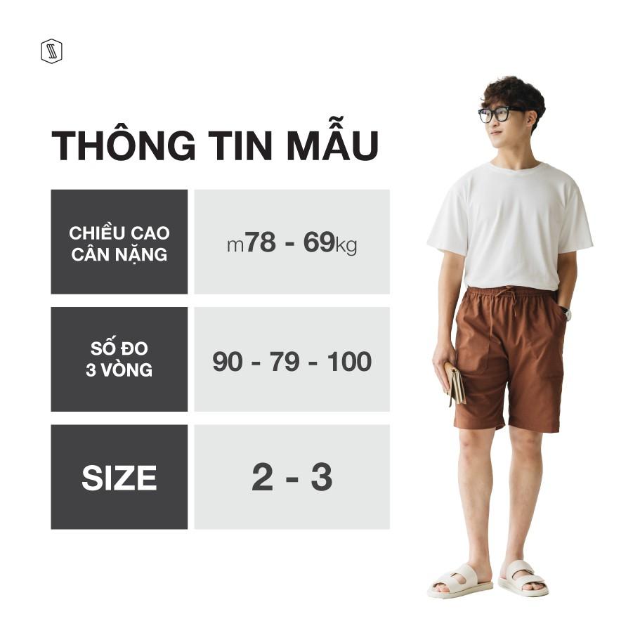 Quần Short Nam phần gấu được thêu chữ SSStutter vải Linen cạp chun thoải mái 3 màu Over Shorts