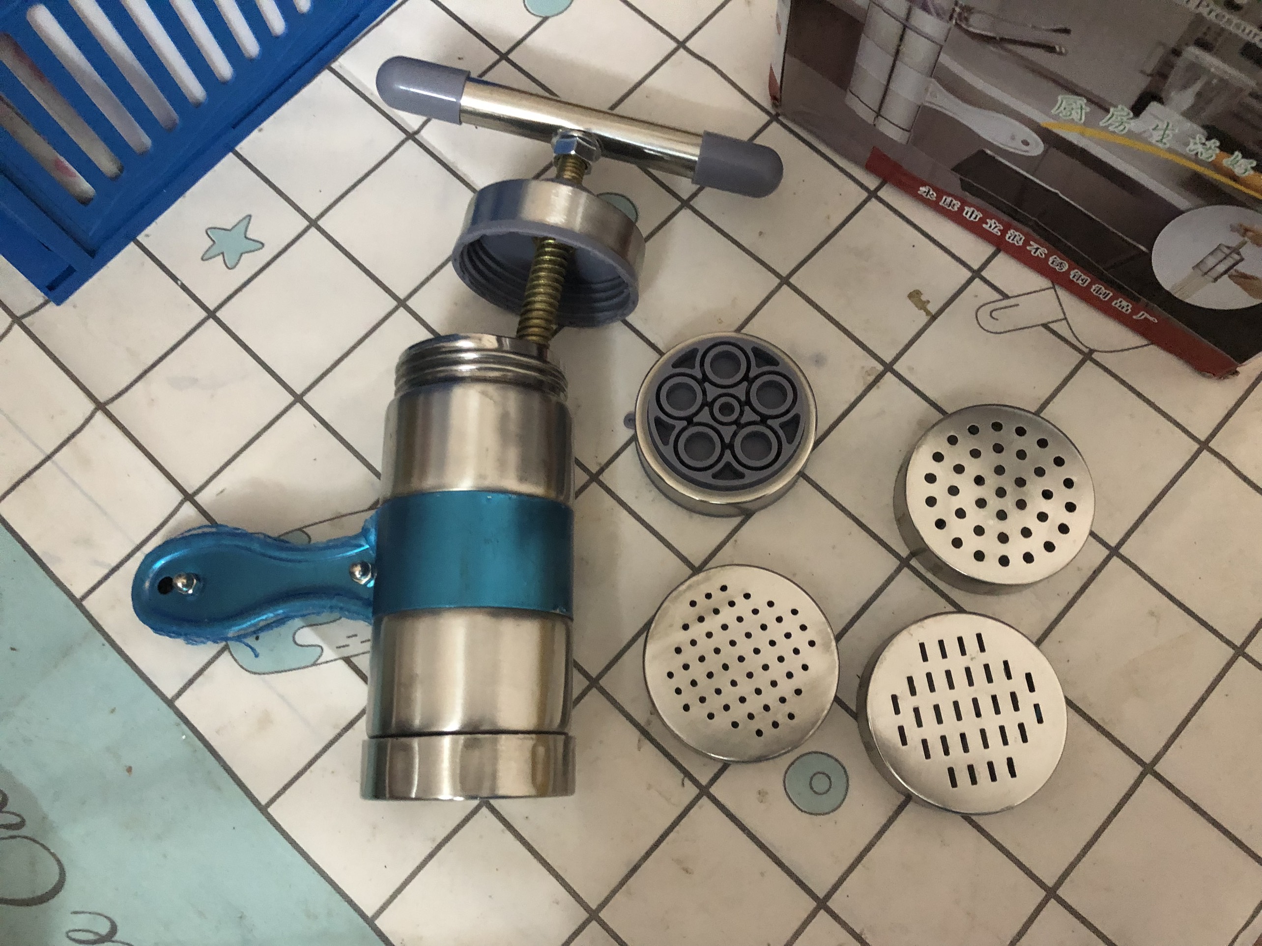 Máy Làm Bún Tươi, Dụng Cụ Làm Mì Sợi Gia Đình 5 Lưỡi Cắt, An Toàn, Bền Đẹp, INox Cao Cấp