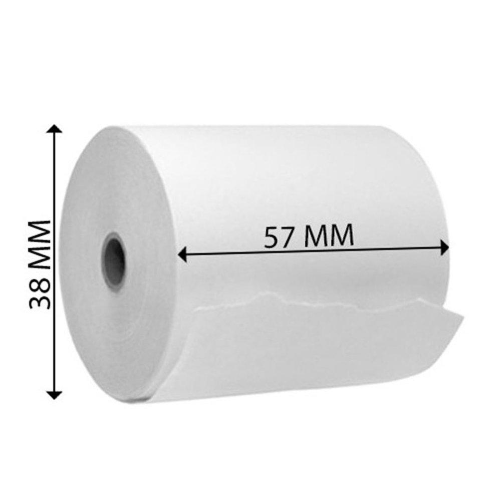 Giấy nhiệt in bill, in hóa đơn (thermal paper) TOPCASH khổ K57mm x 38mm dùng cho máy cà thẻ ngân hàng, máy in cầm tay, máy POS cầm tay - Hàng chính hãng