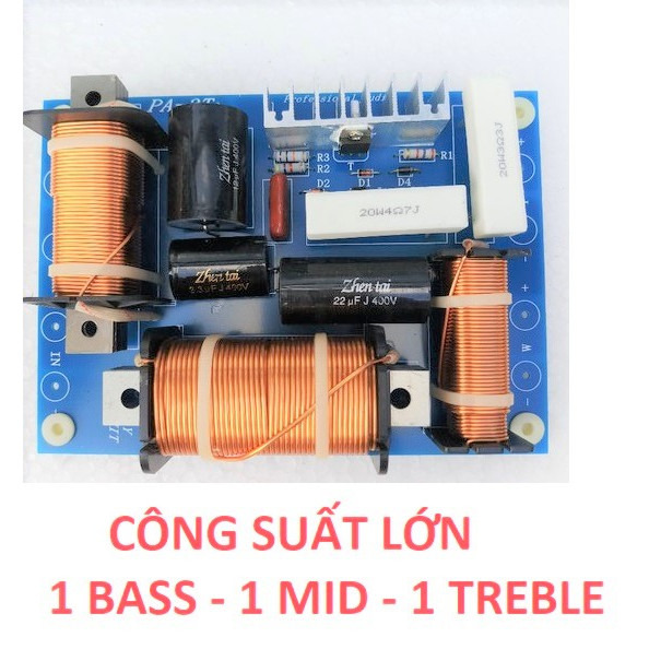 BỘ MẠCH PHÂN TẦN 3 ĐƯỜNG TIẾNG PA3T - DÙNG CHO 1 BASS - 1 MID - TREBLE - CÔNG SUẤT LỚN