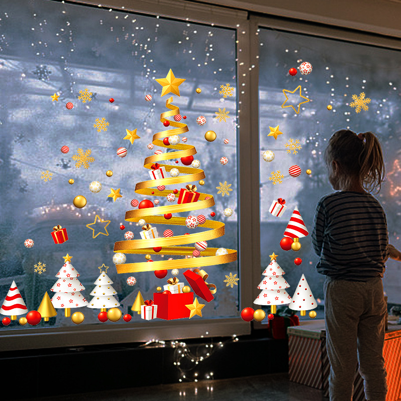 Bộ decal trang trí noel giáng sinh mô hình cây thông 3D cực hot GS0025