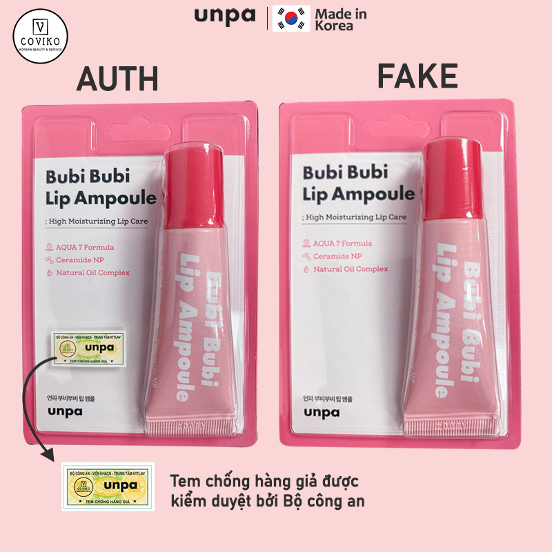 Combo tẩy tế bào chết và tinh chất dưỡng môi Unpa cho môi mềm mại và căng mọng Unpa Bubi Bubi Lip Scrub 10ml + Bubi Bubi Lip Ampoule 3,8g