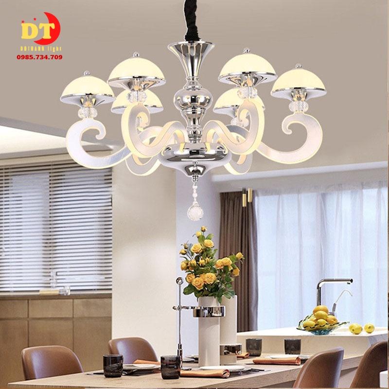 Đèn chùm  độc lạ phòng khách 12 tay sang trọng phong cách bắc âu DQM
