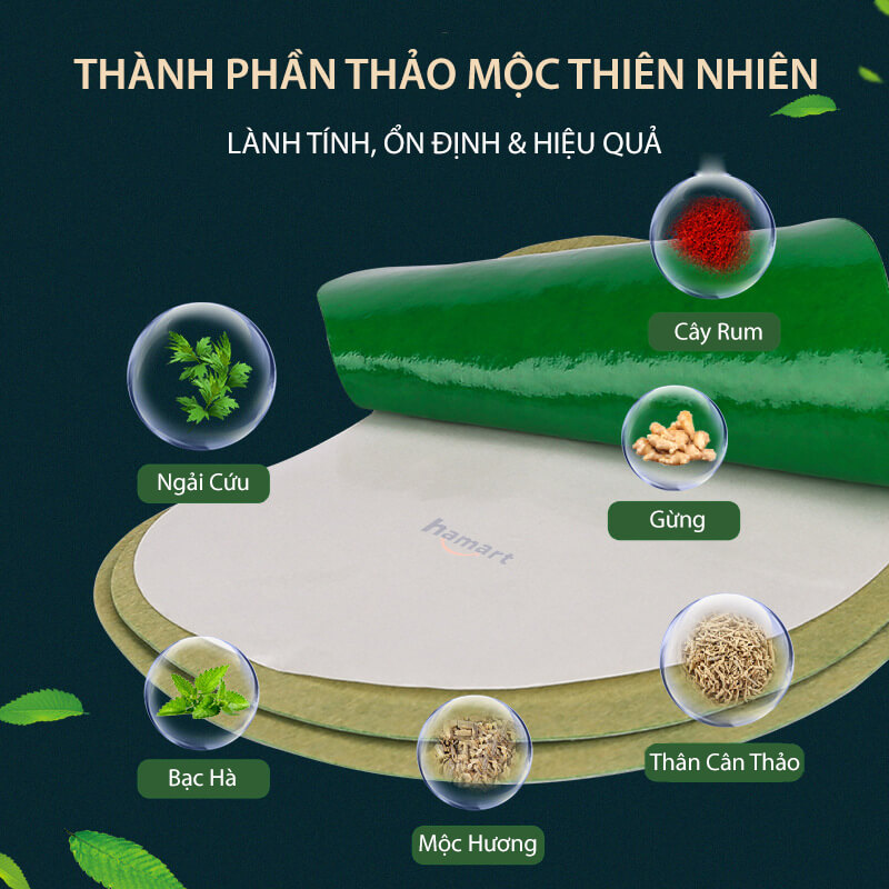 Hộp 5 Miếng Dán Bụng Mỡ Ngải Cứu Giảm Bụng Detox Thải Độc Cơ Thể Hiệu Quả Tiện Lợi