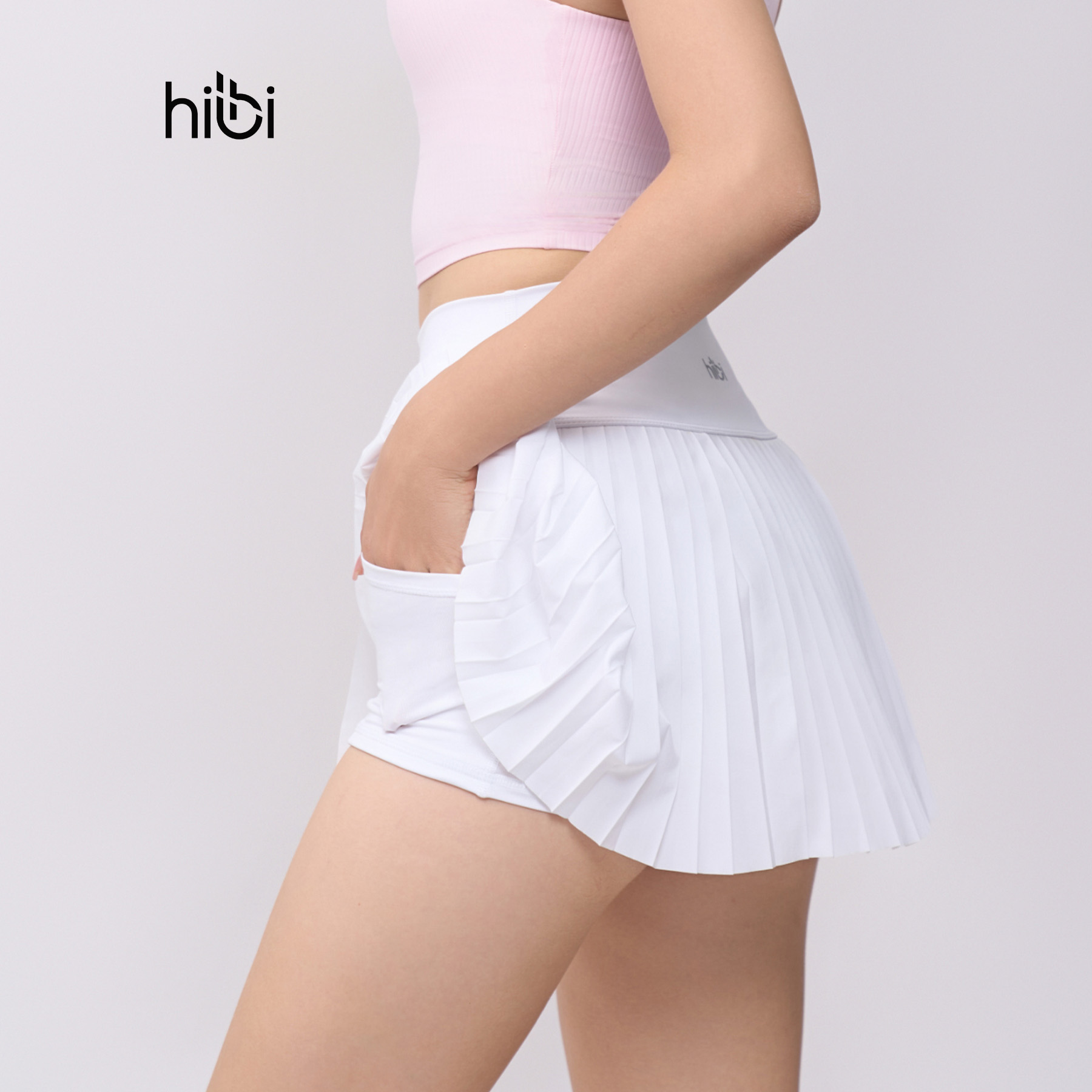 Váy thể thao Hibi Sports SK005, Kiểu xếp ly 2 tà phối chéo, chất vải xi cao cấp