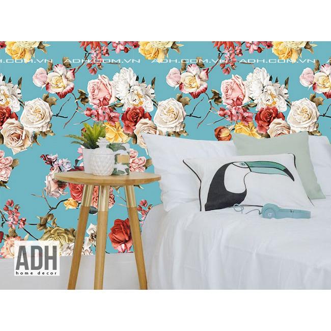 Decal dán tường hoa hồng trắng, đỏ, vàng ADH191016