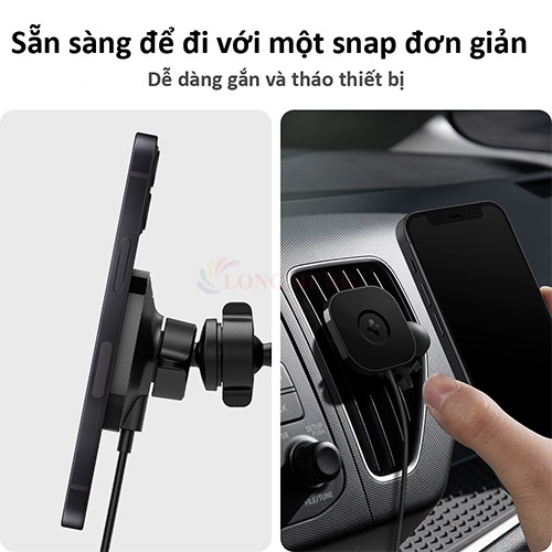 Giá đỡ điện thoại trên xe hơi Spigen Onetap Pro Wireless Magnetic Car Charger Air Vent ACP02615 - Hàng chính hãng