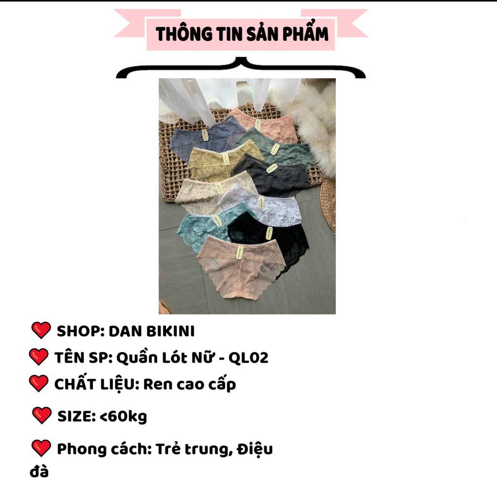 Quần Lót Nữ Ren Sexy thiết kế họa tiết ren xuyên thấu siêu gợi cảm quyến rũ mã QL02