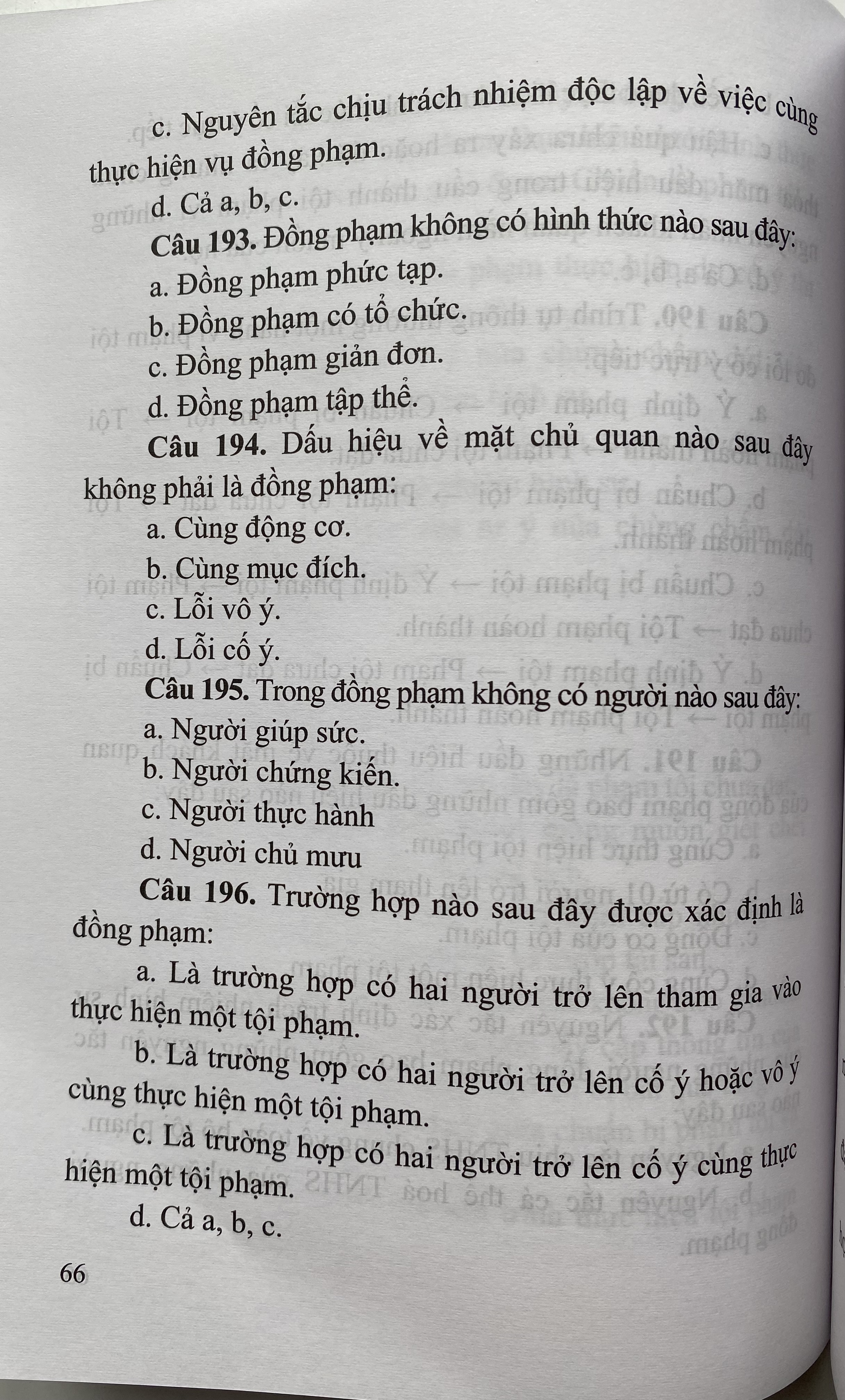 Trắc Nghiệm Luật Hình Sự Việt Nam - Phần Chung