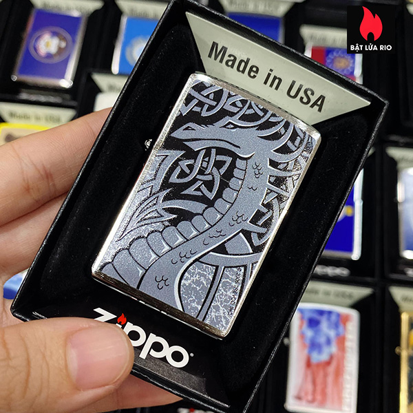 Bật Lửa Zippo 200 Silver Dragon