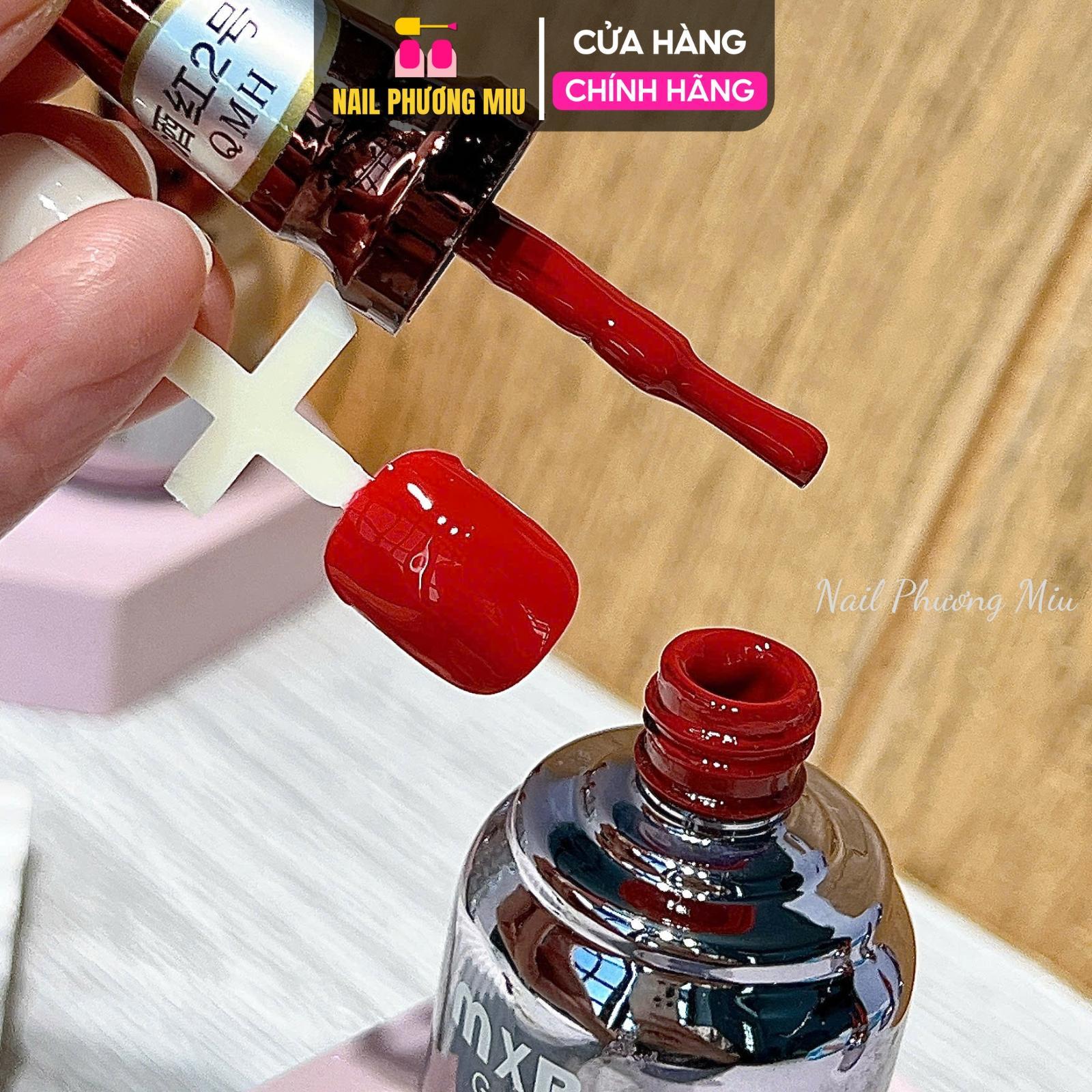 Set Sơn Gel MXBON Đỏ 6 Màu Cao Cấp Chai 15ml, Sơn Bóng Đặc Mướt, Không Ánh Tím Làm Nail, Không Kèm Bảng Màu Nữ Women
