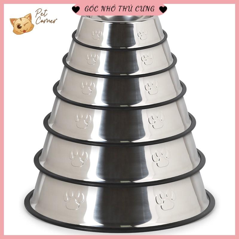 Bát ăn Inox cho chó mèo, có đế cao su chống trơn trượt