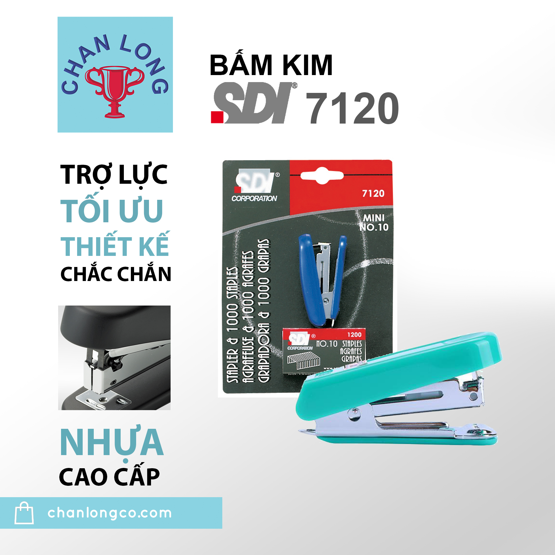 Bấm kim số 10 mini kèm kim SDI 7120