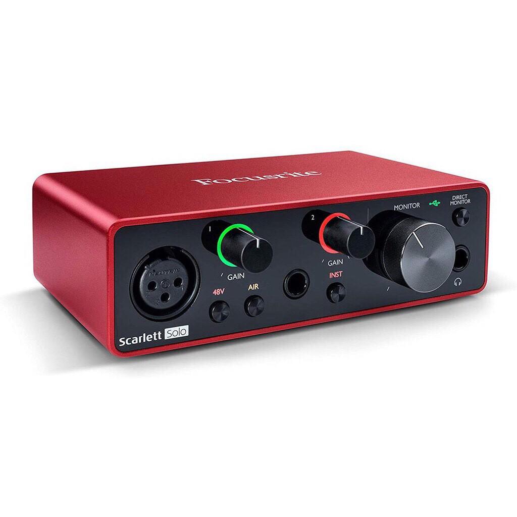 Soundcard Focusrite Scarlett Solo gen 3 thu âm chuyên nghiệp, idol cctalk, bigo, livestream bán hàng online