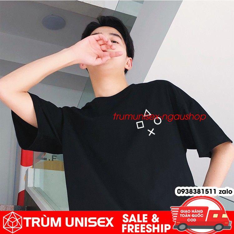 Áo thun unisex áo phông nam rộng GAME kèm áo thật vải cotton đen trắng Trùm Unisex Phillipstore