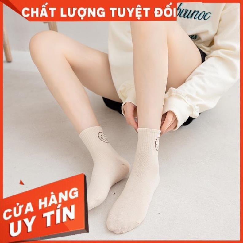 Tất nữ cổ cao cotton thiết kế mặt cười phong cách hàn quốc tcc1