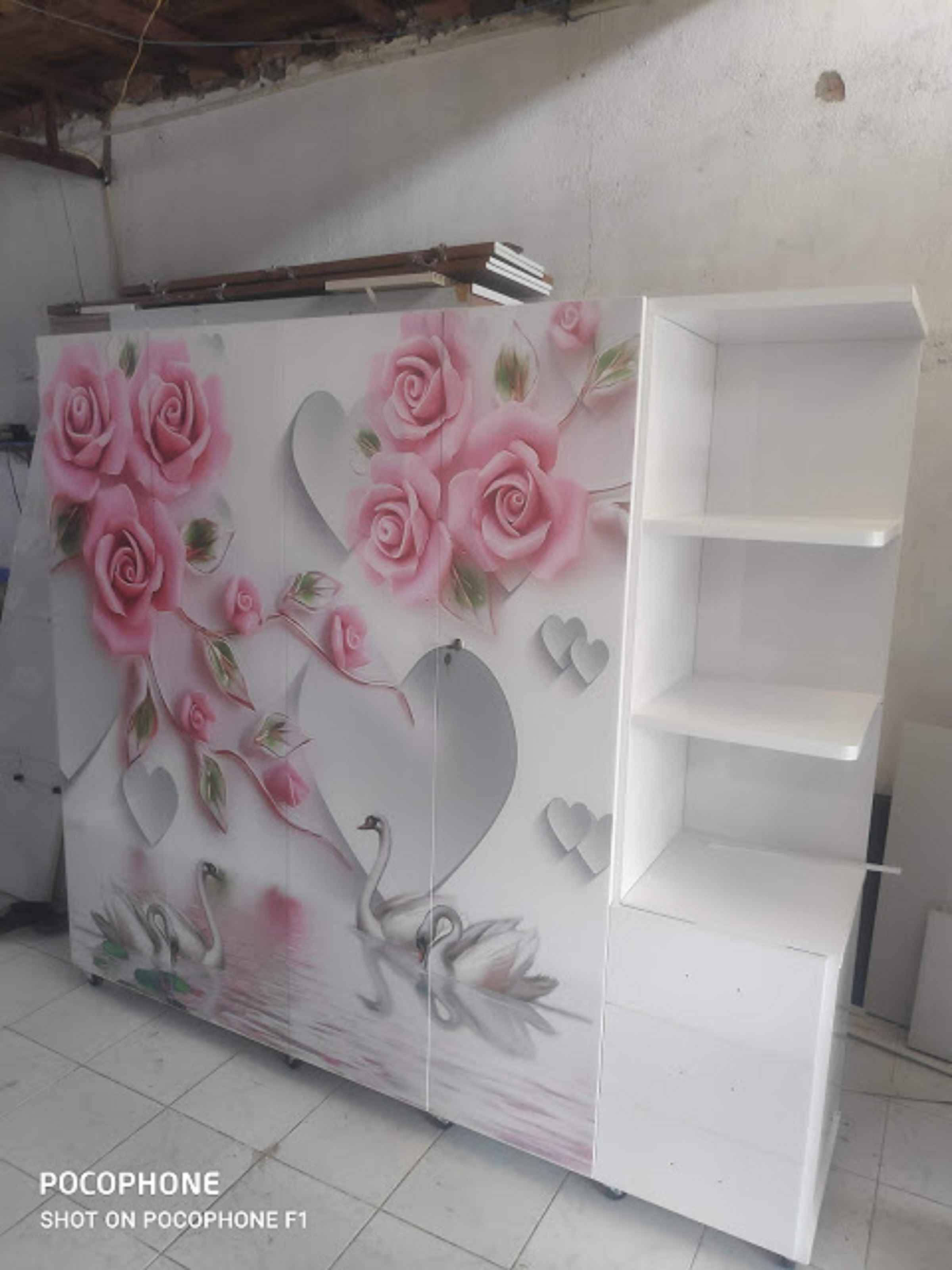 Tủ Nhựa Đài Loan 4 Cánh 1 Kệ In 3D 084