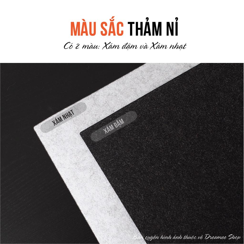 (Có sẵn) Thảm nỉ trải bàn làm việc Deskpad, Lót chuột nỉ bản dày 3mm, có lớp chống trượt - Deskpad 80x40cm và 120x60cm