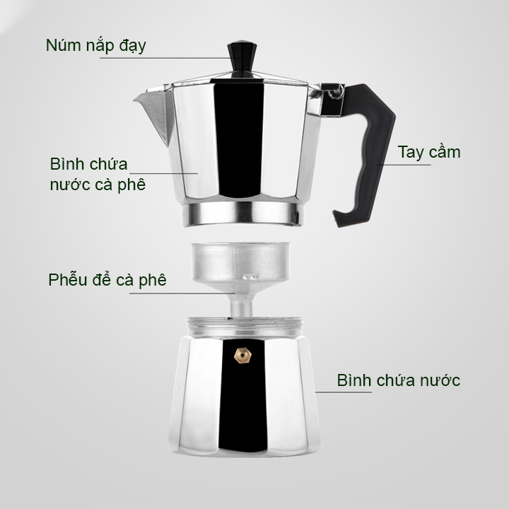 Bình đun pha cà phê 3 Cup-150 ml kiểu pha European