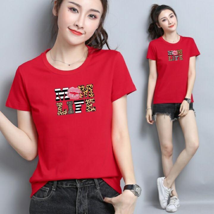 Áo thun nữ cổ tròn MXM form suông vừa in hình dễ thương thun cotton 4 chiều MXM từ 40-55kg