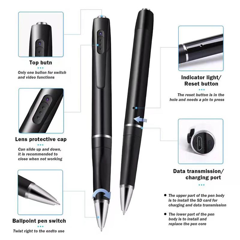 Full HD 1080p Ballpoint Pen Mini Camera Recorder 3 in 1 Take Video