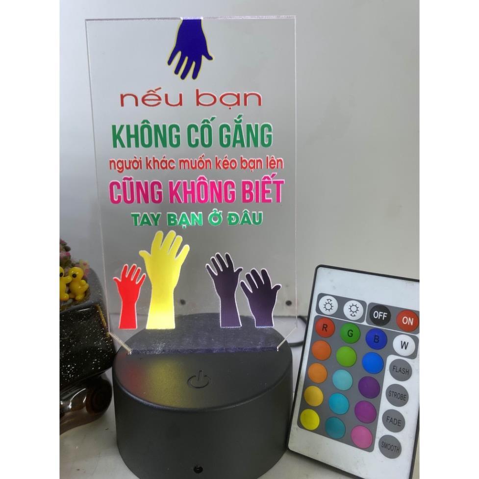 32 -Tranh đèn led động lực đẹp - nếu bạn không cố giắng - đèn led trang trí bàn làm việc- Dled-32