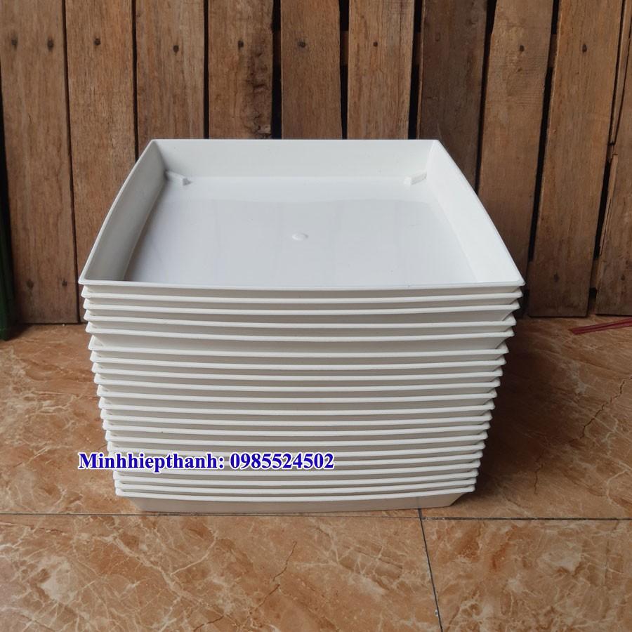 Combo 20 đĩa lót chậu nhựa vuông trồng cây v25 cạnh 24cm