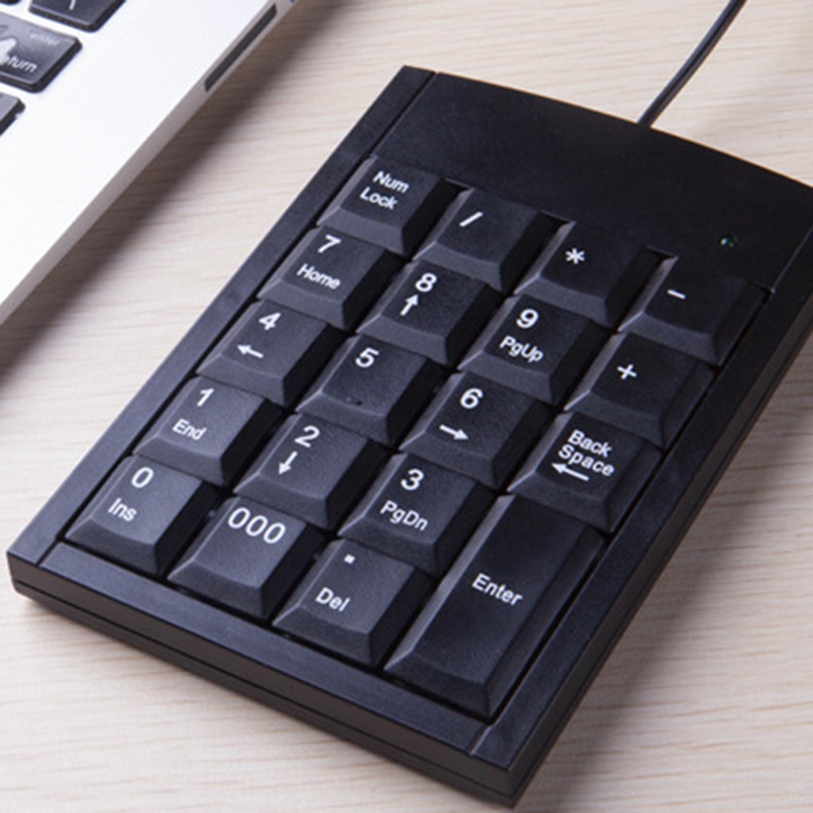 USB Wired Number Pad 19 Key Comfortable for PC Accounting Teller