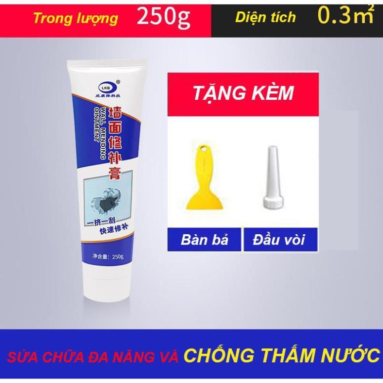 Tuýp Keo Vá Tường, Trám Vết Nứt, Khe Hở Trên Bề Mặt Tường Đa Năng (250g)