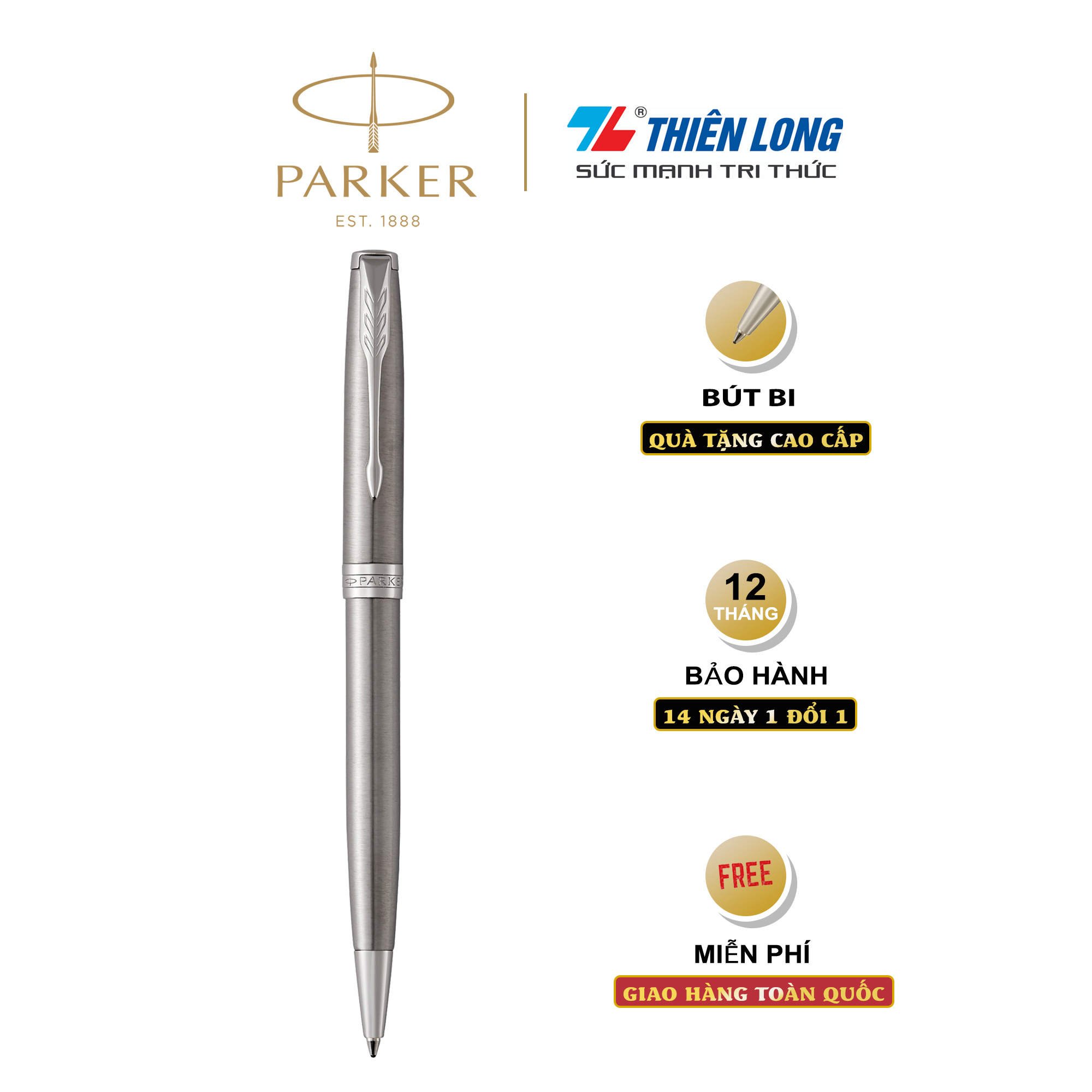 Bút bi cao cấp Parker Sonnet Đ-STAIN Steel CT TB-1950871