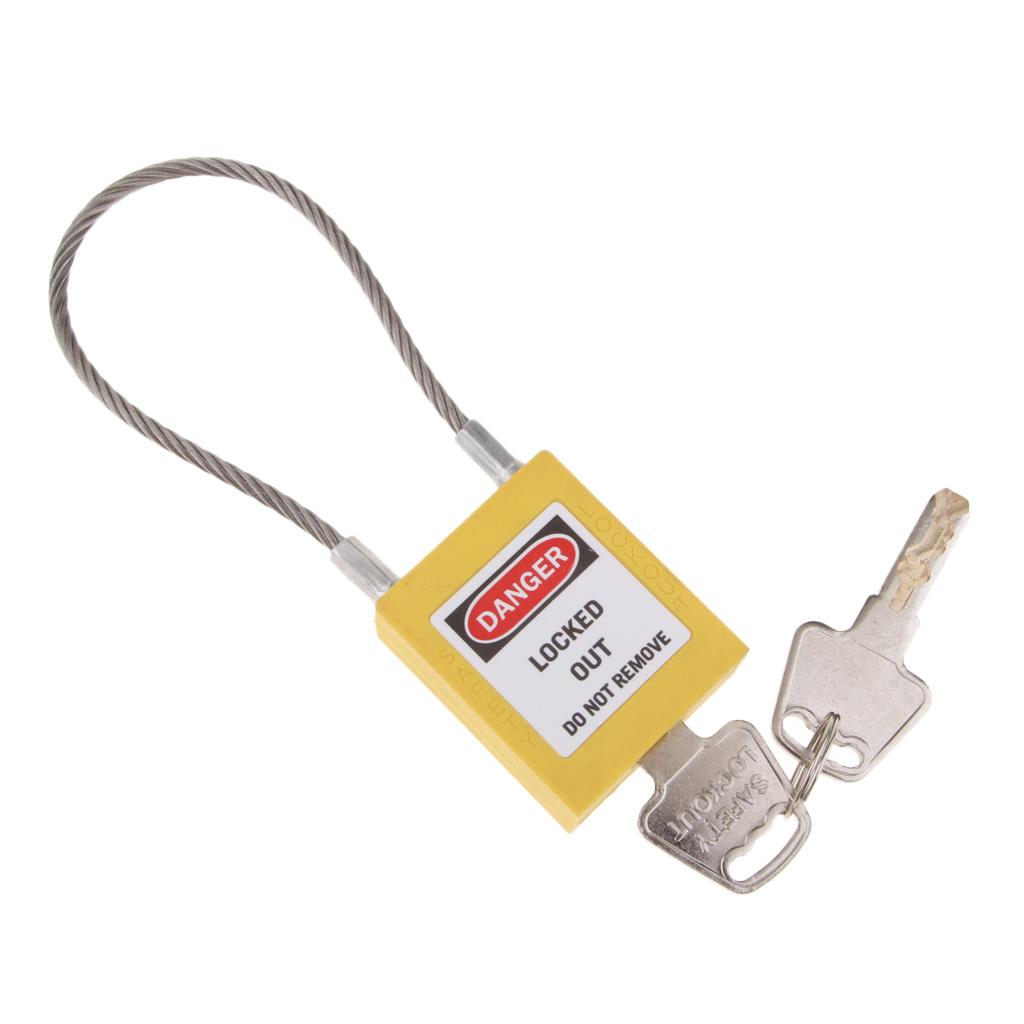Stainless Steel Cable Safety Padlock Lockout Isolation Lock, 7 Color