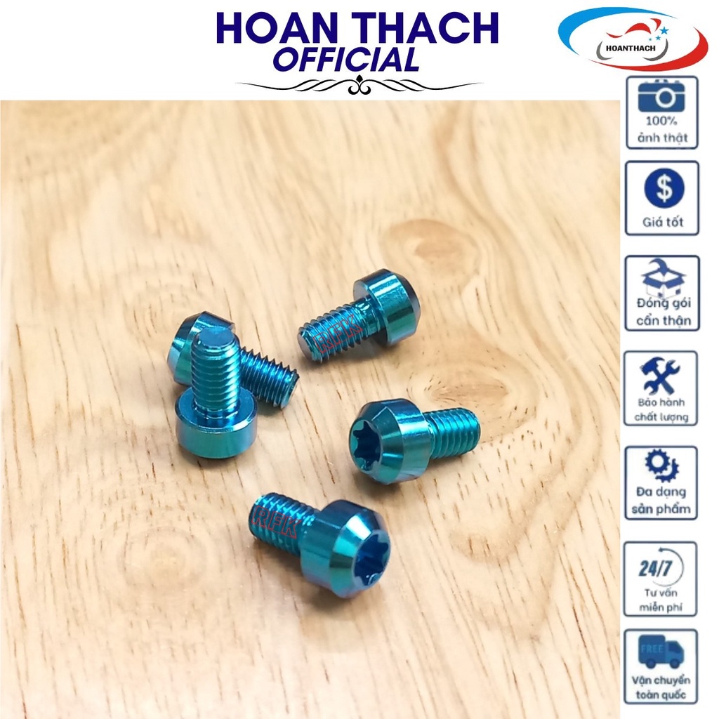 Ốc Titan GR5 6L10 trụ xanh lục bảo dùng cho nhiều dòng xe HOANTHACH SP007831 (giá 1 con)