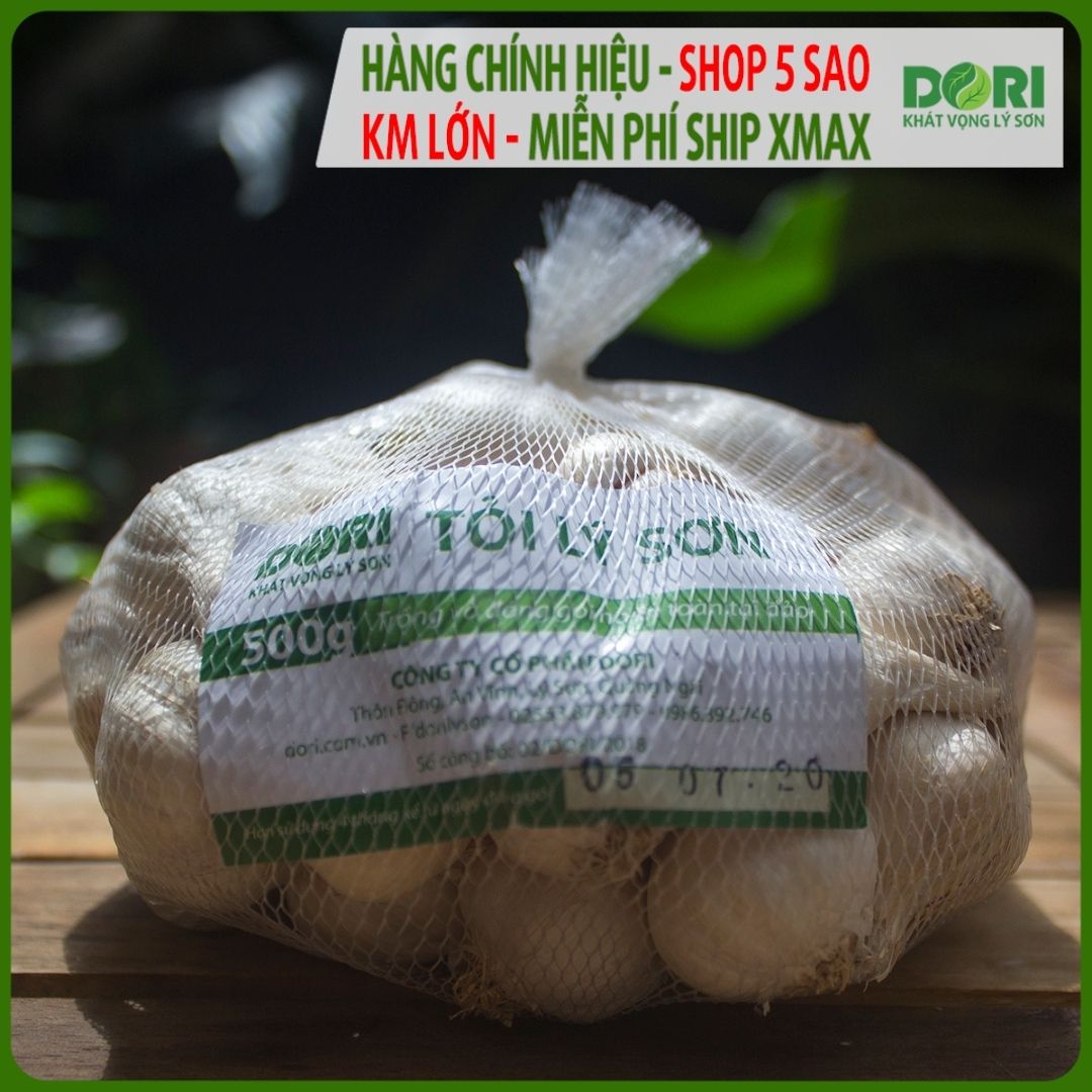 Đặc Sản Quảng Ngãi - Tỏi Lý Sơn Dori - Loại tỏi nhiều tép - Túi lưới 500g - Trồng tại đảo Lý Sơn - Cam kết đúng xuất xứ - Hoàn tiền 200% nếu sai cam kết - Dùng để ăn sống hoặc chế biến