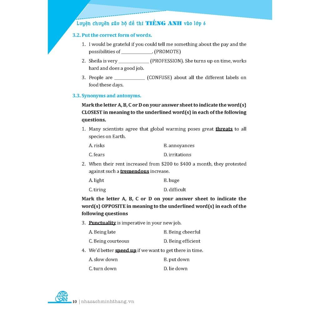 Luyện Chuyên Sâu Bộ Đề Thi Tiếng Anh Vào Lớp 6 - ảnh 7