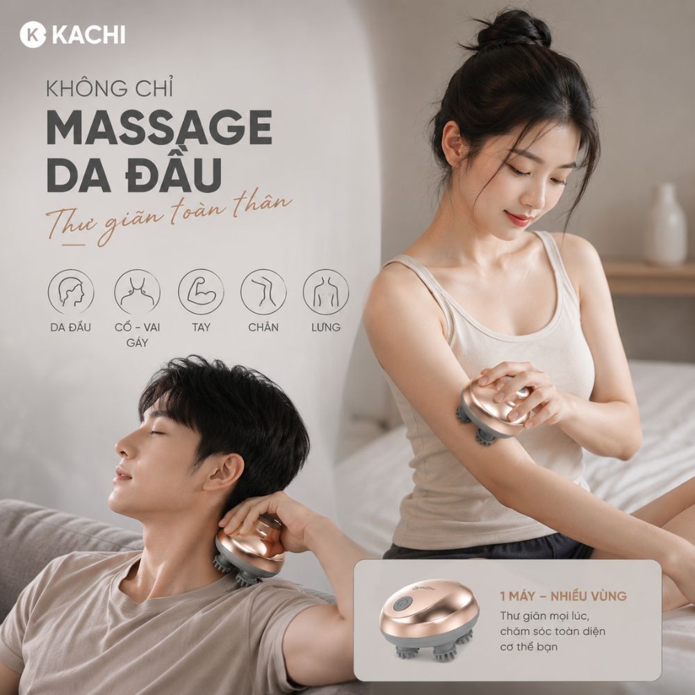 Máy Massage Đầu Không Dây Kachi MK399 - Hàng chính hãng