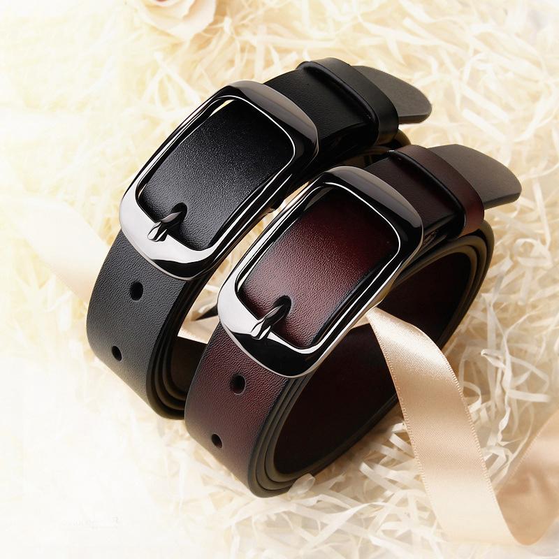 2021 Phụ Nữ Da Thật Thời Trang Retro Dây Cao Cấp Sang Trọng Nữ Kim Loại Đôi Móc Khóa Mới Liệt Kê Dây