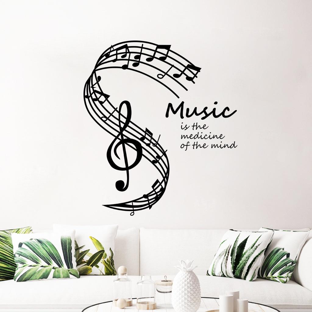 Decal dán tường Âm nhạc mẫu số 14 AmyShop - Music is the medicine of the mind