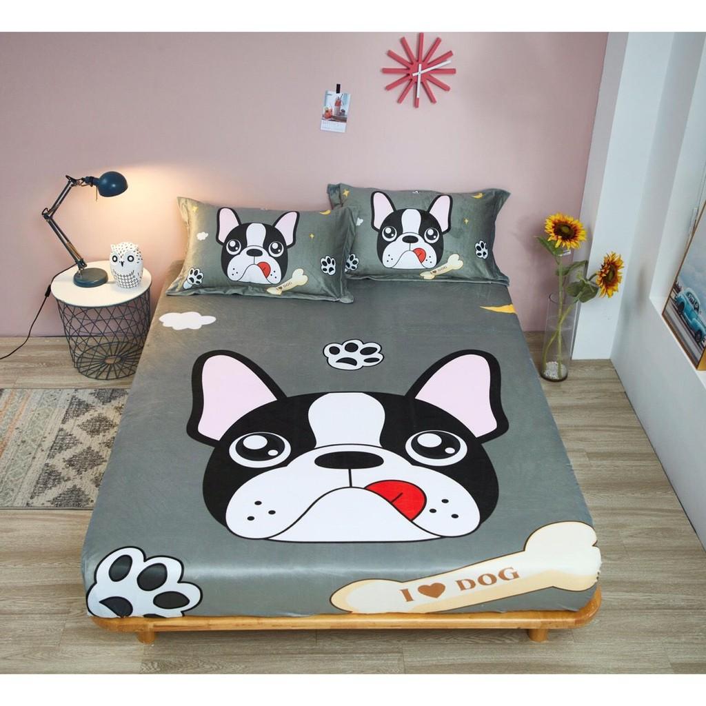 Bộ ga gối nỉ Hako cao cấp,gồm 1 ga 2 vỏ gối nằm,mẫu cá sấu