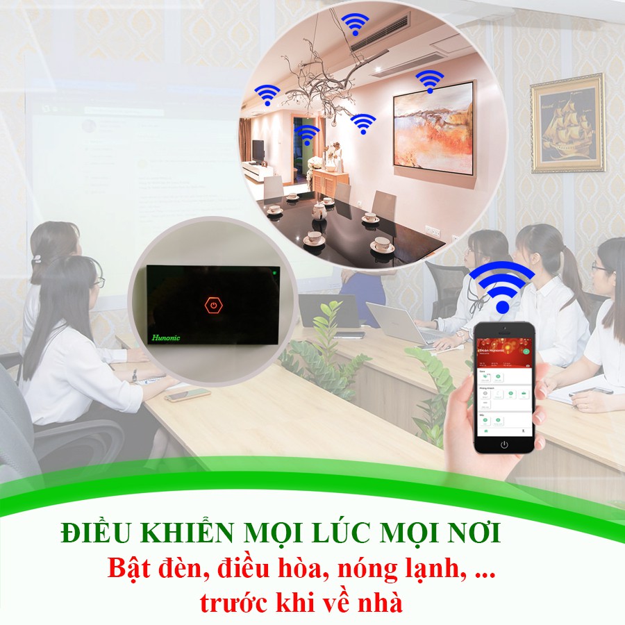 Công tắc thông minh Smart Home 1 nút dùng cho bình nước nóng, điều hoà . Công tắc cảm ứng WIFI kính cường lực hỗ trợ Google Assistant- Công tắc điện 2 màu đen trắng | Hàng Việt Nam Chất Lượng Cao