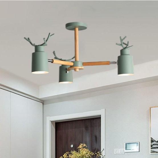 Đèn chùm NOTERSE sừng hươu 3 tay kiểu dáng độc đáo, hiện đại - kèm bóng LED chuyên dụng