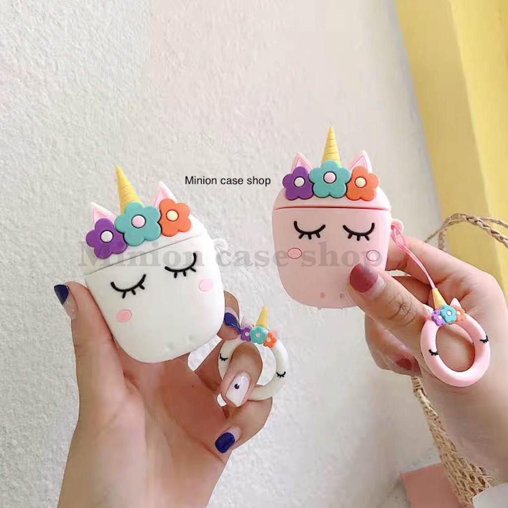 Bao Case Ốp dành cho airpod 1 và 2, tai nghe bluetooth i11,i12, i100, i9s... silicon ngựa sừng cao cấp