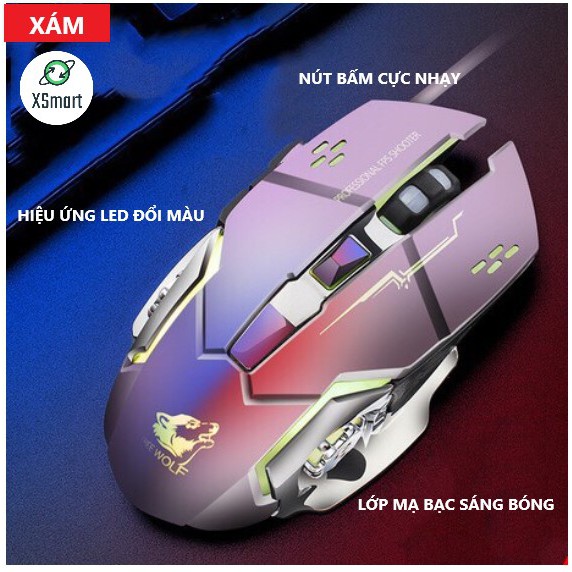 Chuột Gaming Máy Tính TEKKIN V5 PRO LED 7 Có Dây màu cực đẹp chuyên game, chỉnh được dpi - Hàng chính hãng / Hàng nhập khẩu