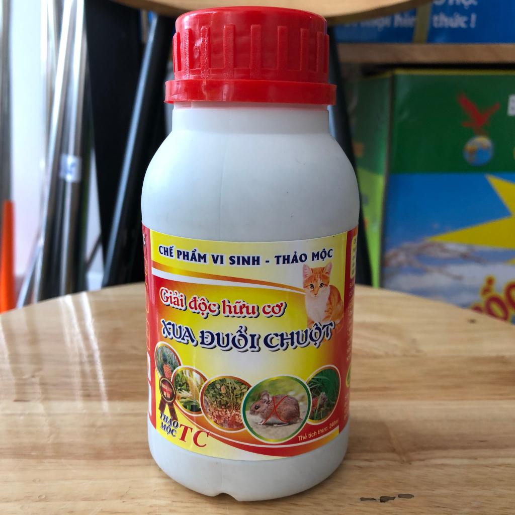 Chế phẩm vi sinh XUA ĐUỔI CHUỘT 240ml, dùng trong nhà, ngoài vườn, cây trồng