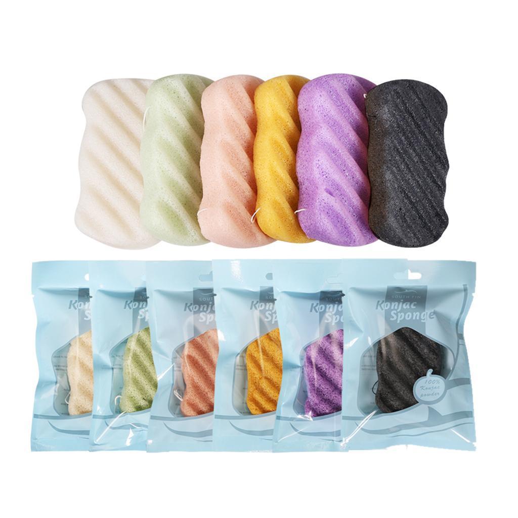 100% Pure Natural Konjac Sponge, 6 Each